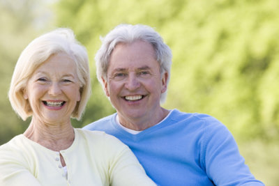 senior man and woman smiling